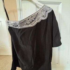 White House Black Market Black Blouse